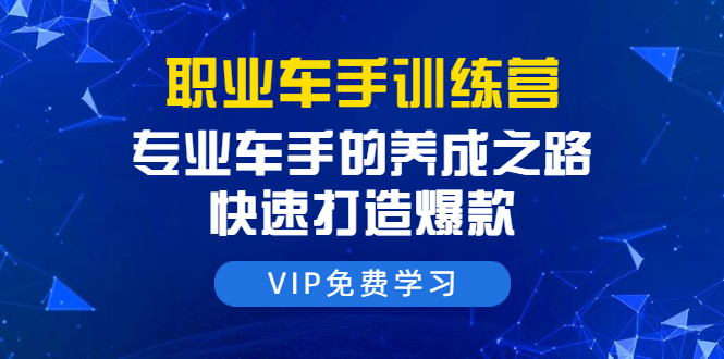 职业车手训练营：专业车手的养成之路，快速打造爆款（8节-无水印直播课）-婷好网络资源库