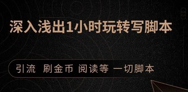 引流脚本实战课：1小时深入浅出视频实操讲解，教你0基础学会写引流脚本-婷好网络资源库