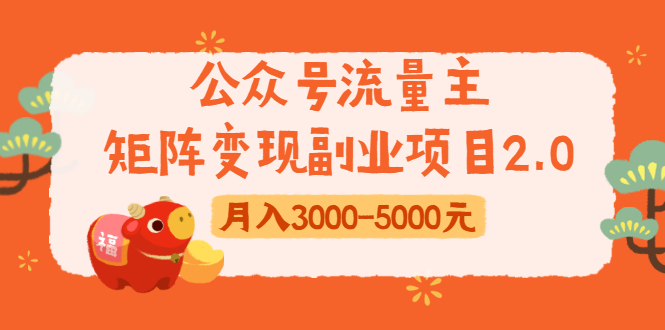 公众号流量主矩阵变现副业项目2.0，新手零粉丝稍微小打小闹月入3000-5000元-婷好网络资源库