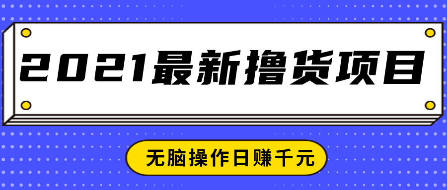 2021最新撸货项目，一部手机即可实现无脑操作轻松日赚千元-婷好网络资源库