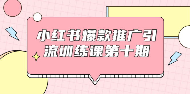 小红书爆款推广引流训练课第十期，手把手带你玩转小红书，轻松月入过万-婷好网络资源库