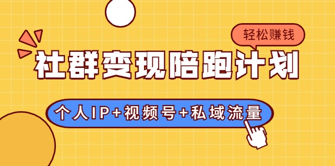 社群变现陪跑计划：建立“个人IP+视频号+私域流量”的社群商业模式轻松赚钱-婷好网络资源库