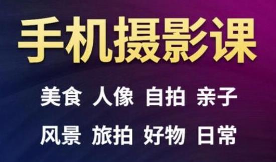 手机摄影一次学透，教程内容包括：美食、人像、自拍、风景、好物等-婷好网络资源库