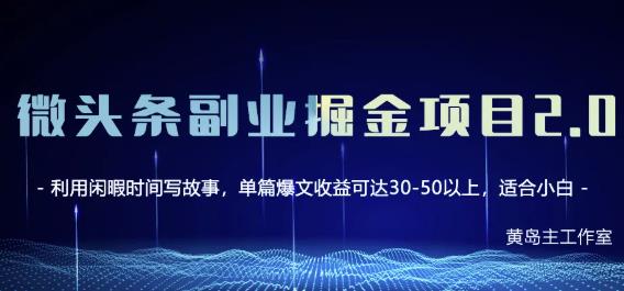 黄岛主微头条副业掘金项目第2期，单天做到50-100+收益！-婷好网络资源库