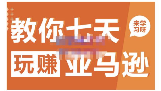 晟尧跨境·教你七天玩赚亚马逊，教你轻松玩赚亚马逊，适合小白学习-婷好网络资源库