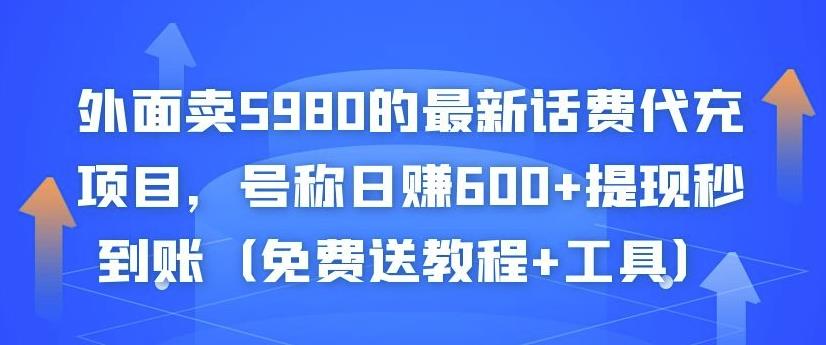 外面卖5980的最新话费代充项目，号称日赚600+提现秒到账（免费送教程+工具）-婷好网络资源库