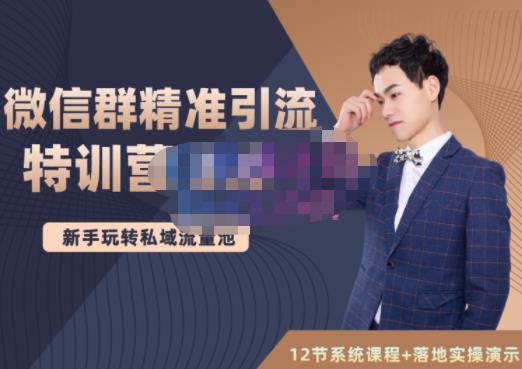 陆明明·微信群精准引流特训营3.0，借助微信群进行引流操作，打造私域流量池-婷好网络资源库