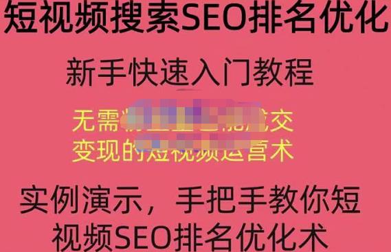 宋老师·短视频搜索SEO优化，教你10分钟创作一个短视频，三天排名上第一-婷好网络资源库