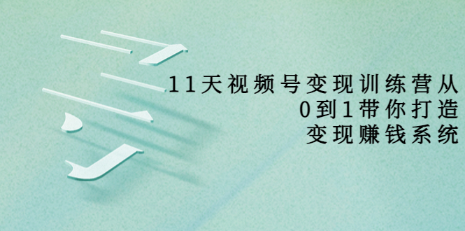 11天视频号变现训练营，从0到1打造变现赚钱系统（价值398元）-婷好网络资源库
