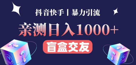 日收益1000+的交友盲盒副业丨有手就行的抖音快手暴力引流-婷好网络资源库