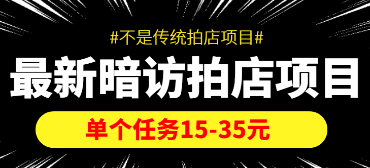 最新暗访拍店信息差项目，单个任务15-35元（不是传统拍店项目）-婷好网络资源库