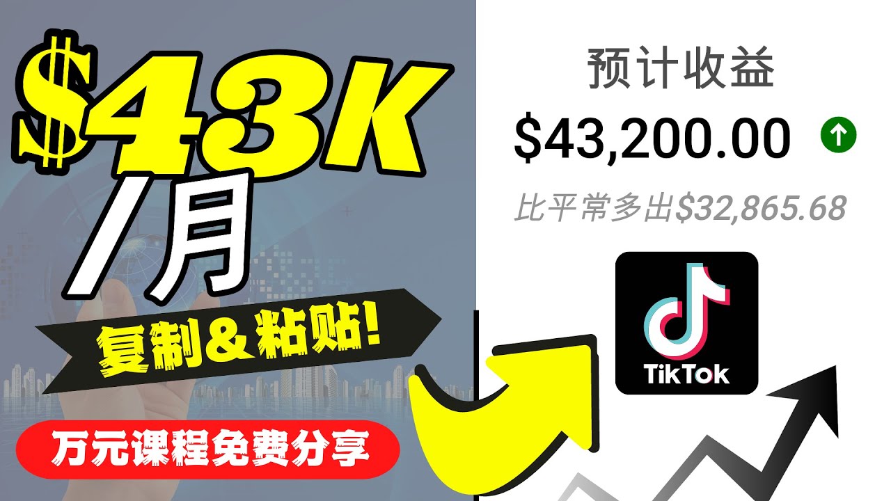 2022抖音国际版Tiktok赚钱项目：每天上传一个视频就轻松月入$43200-婷好网络资源库