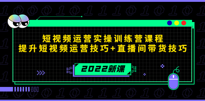 2022短视频运营实操训练营课程，提升短视频运营技巧+直播间带货技巧-婷好网络资源库