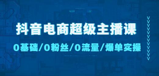 抖音电商超级主播课：0基础、0粉丝、0流量、爆单实操！-婷好网络资源库