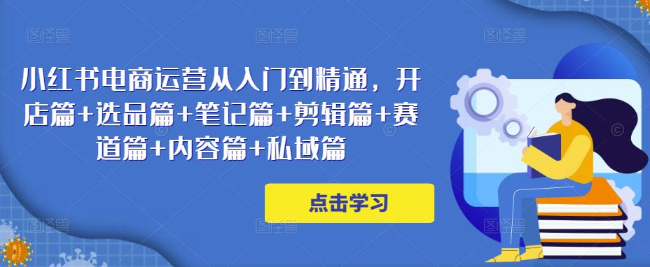 小红书电商运营从入门到精通，开店篇+选品篇+笔记篇+剪辑篇+赛道篇+内容篇+私域篇-婷好网络资源库