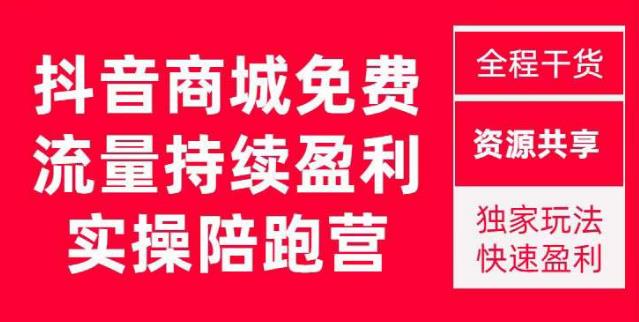 抖音商城搜索持续盈利陪跑成长营，抖音商城搜索从0-1、从1到10的全面解决方案-婷好网络资源库