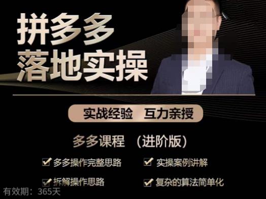 拼多多实战篇·落地实操：多多操作完整思路+实操案例讲解+拆解操作思路+复杂的算法简单化-婷好网络资源库