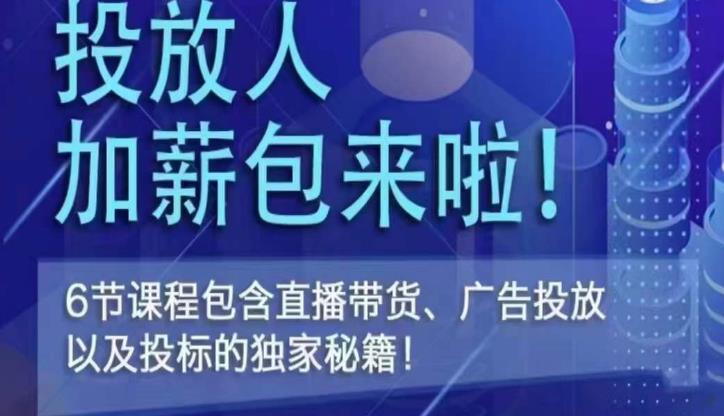 三里屯·投放人薪资包，6节直播课，包含直播带货、广告投放、以及投标的独家秘籍-婷好网络资源库