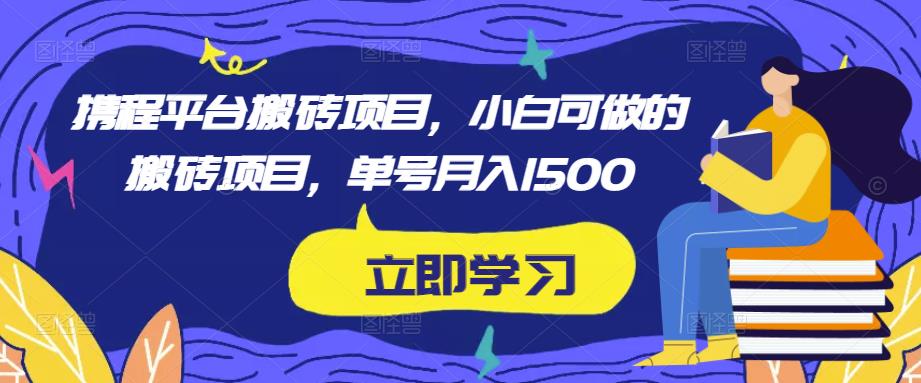 携程平台搬砖项目，小白可做的搬砖项目，单号月入1500-婷好网络资源库