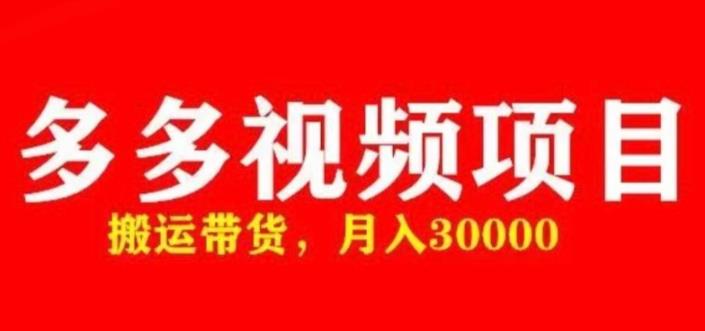 多多带货视频快速50爆款拿带货资格，搬运带货，月入30000【全套脚本+详细玩法】-婷好网络资源库