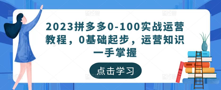 2023拼多多0-100实战运营教程，0基础起步，运营知识一手掌握-婷好网络资源库