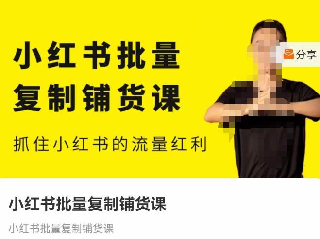 张宾·小红书批量复制铺货课，抓住小红书的流量红利 （更新2023年2月）-婷好网络资源库