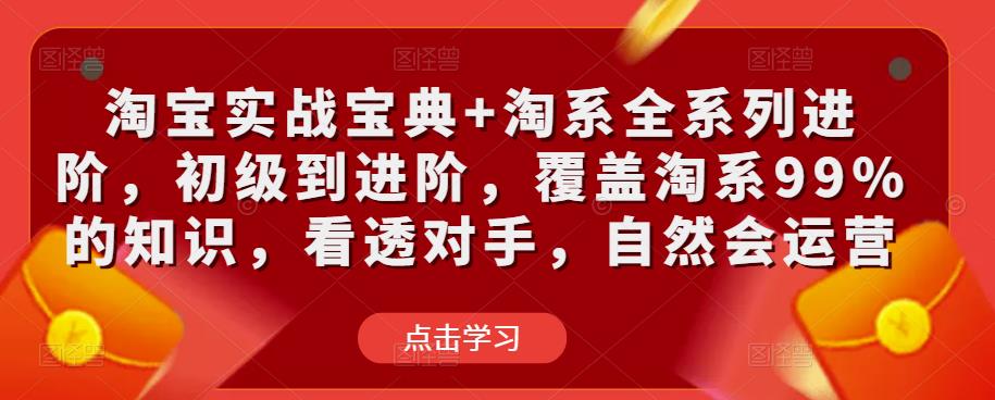 淘宝实战宝典+淘系全系列进阶，初级到进阶，覆盖淘系99%的知识，看透对手，自然会运营-婷好网络资源库