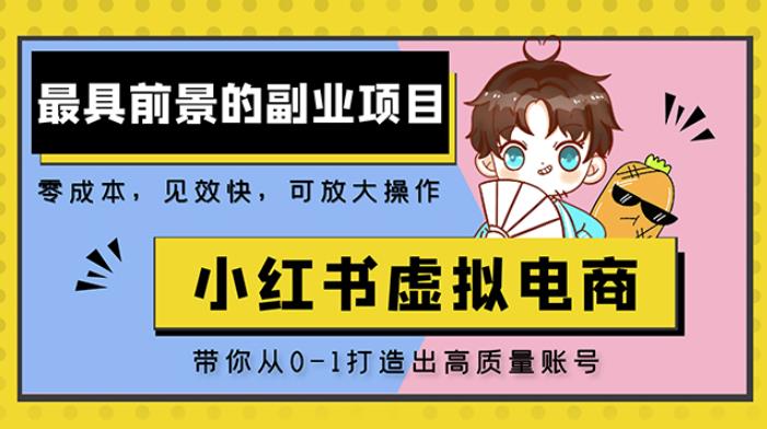 小红书蓝海大市场虚拟电商项目，手把手带你打造出日赚2000+高质量红薯账号-婷好网络资源库