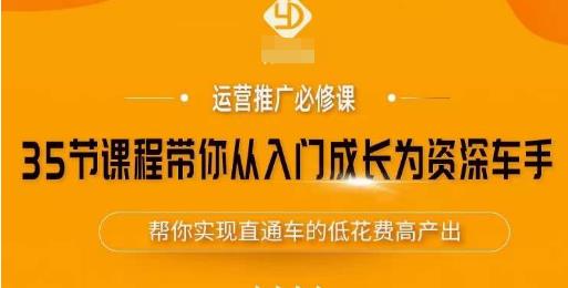 35节课程带你从入门成长为资深车手，让系统学习直通车成为可能，帮你实现直通车的低花费高产出-婷好网络资源库