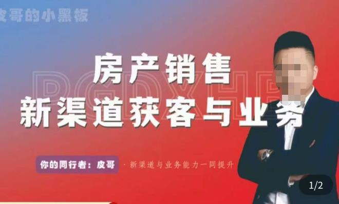 皮哥·房产销售新渠道获客与业务，​打造新时代房产经纪达人，助力行业新人成长为业内精英-婷好网络资源库