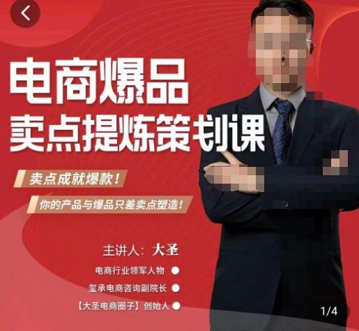 大圣·电商标品爆款卖点策划课，标品卖点成就爆款，可落地卖点提炼课-婷好网络资源库
