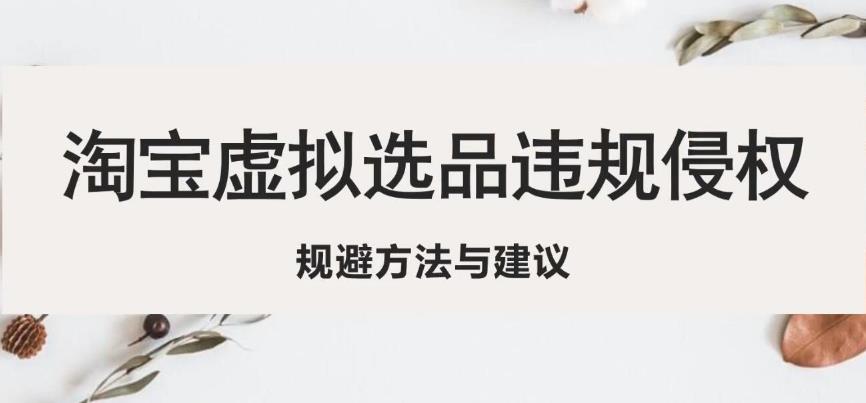 淘宝虚拟违规侵权规避方法与建议，6个部分详细讲解，做虚拟资源必看-婷好网络资源库