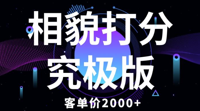 相貌打分究极版，客单价2000+纯新手小白就可操作的项目-婷好网络资源库