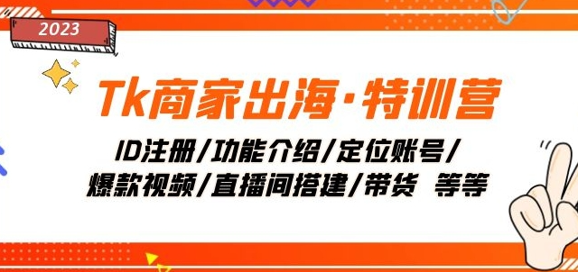 Tk商家出海·特训营：ID注册/功能介绍/定位账号/爆款视频/直播间搭建/带货-婷好网络资源库