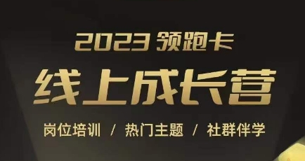 2023领跑卡线上成长营，淘宝运营各岗位培训，直通车、万相台、引力魔方、引流等，帮助突破成长瓶颈-婷好网络资源库