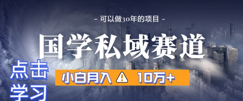 暴力国学私域赛道，小白月入10万+，引流+转化完整流程【揭秘】-婷好网络资源库