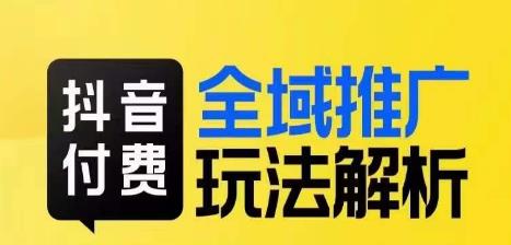 抖音付费全域推广玩法解析，抓住平台红利，小付费撬动大流量-婷好网络资源库