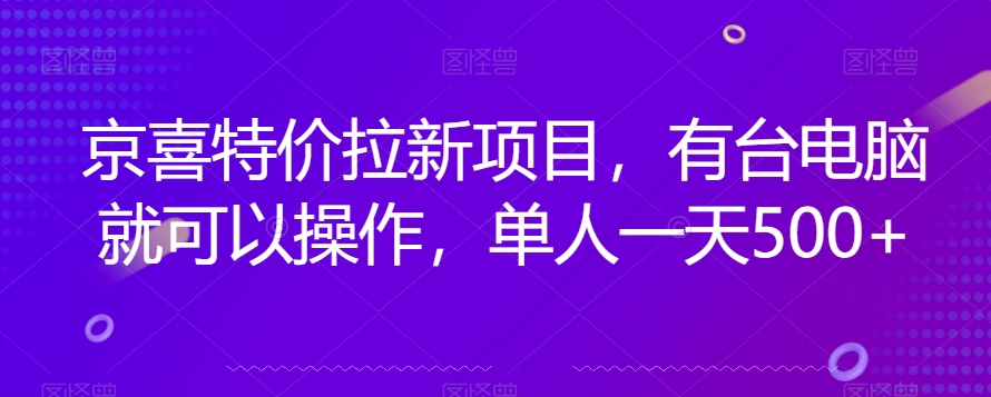 京喜特价拉新新玩法，有台电脑就可以操作，单人一天500+【揭秘】-婷好网络资源库