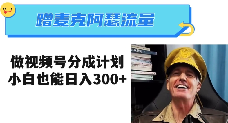 蹭麦克阿瑟热点，做视频号分成计划，小白三分钟一条日入300+【揭秘】-婷好网络资源库