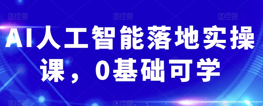 AI人工智能落地实操课，0基础可学-婷好网络资源库