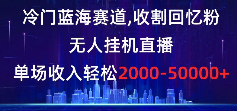 冷门蓝海赛道，收割回忆粉，无人挂机直播，单场收入轻松2000-5w+【揭秘】-婷好网络资源库