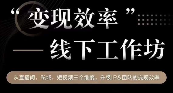 变现效率线下工作坊，从‮播直‬间、私域、‮视短‬频‮个三‬维度，升级IP和团队变现效率-婷好网络资源库