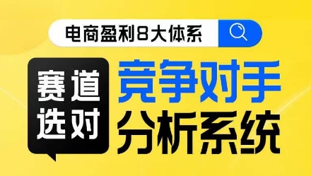 电商盈利8大体系·赛道选对，​竞争对手分析系统线上课-婷好网络资源库