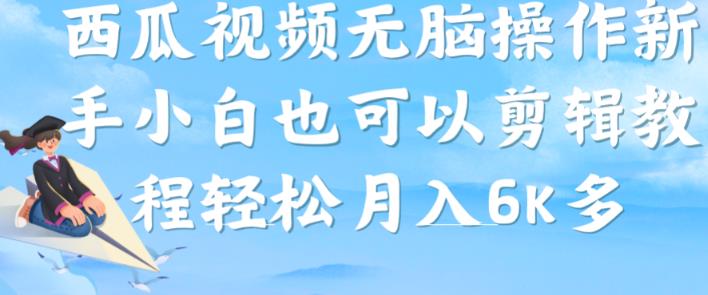 西瓜视频搞笑号，无脑操作新手小白也可月入6K-婷好网络资源库