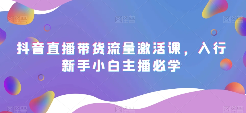 抖音直播带货流量激活课，入行新手小白主播必学-婷好网络资源库