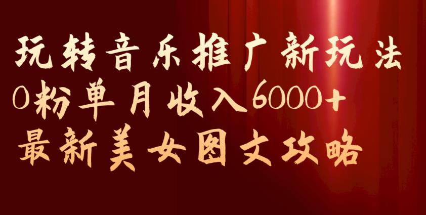 玩转音乐推广新玩法，0粉单月收入6000+，最新美女图文攻略【揭秘】-婷好网络资源库