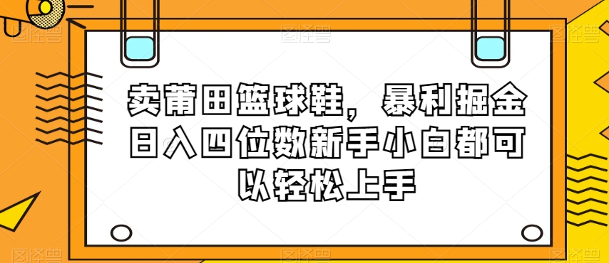 卖莆田篮球鞋，暴利掘金日入四位数新手小白都可以轻松上手【揭秘】-婷好网络资源库