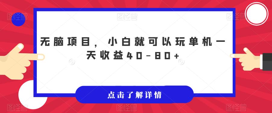 无脑项目，小白就可以玩单机一天收益40-80+【揭秘】-婷好网络资源库