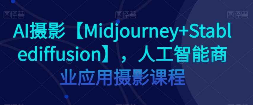 AI摄影【Midjourney+Stablediffusion】，人工智能商业应用摄影课程-婷好网络资源库