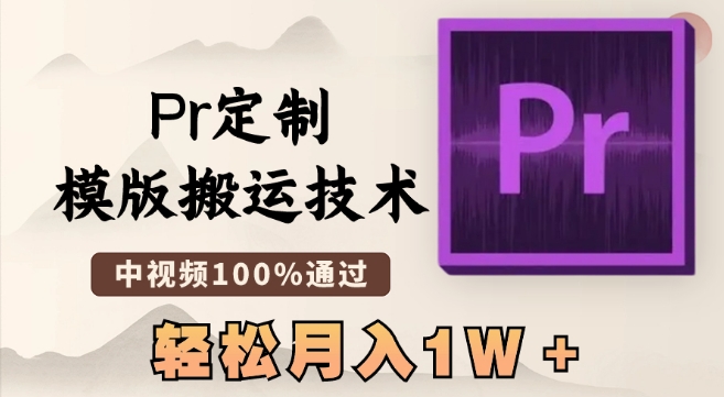 最新Pr定制模版搬运技术，中视频100%通过，几分钟一条视频，轻松月入1W＋【揭秘】-婷好网络资源库